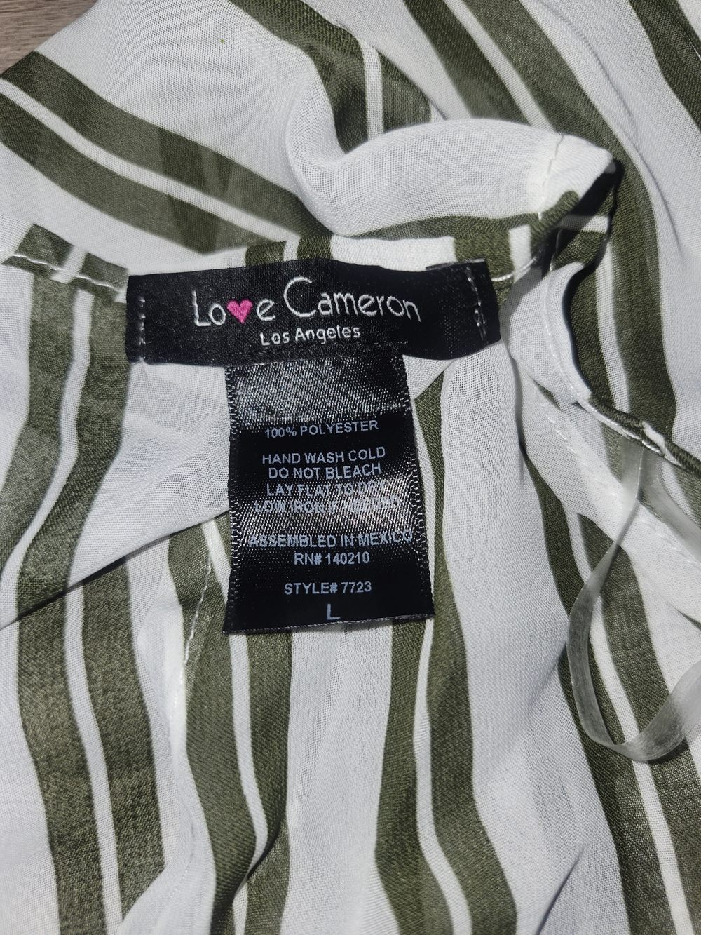 L❤️ve Cameron Striped Lightweight Longline Duster - Olive & White - Picture 4 of 4
